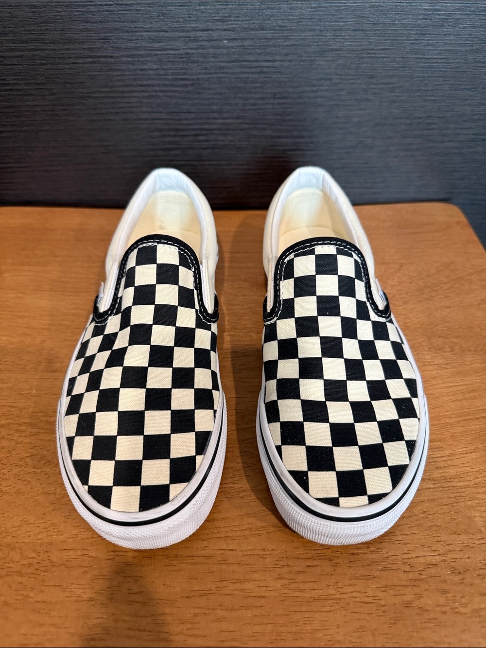 Vans Black and White Checkerboard Slip-On Sneakers Women’s size 6